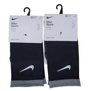 Nike Spark Cushioned Running Crew Socks Women 7.5-9 Men 6-7.5 Reflective 2 Pair